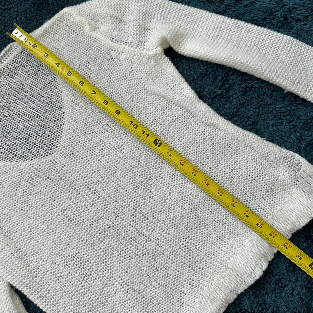 Wooden Ships Wool Mohair Blend Open Knit V Neck Sweater - Picture 7 of 10